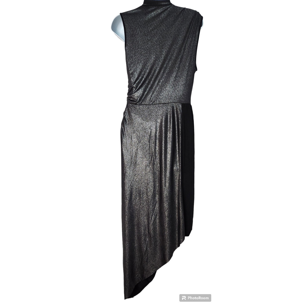 BCBGMaxAzria Silver Dust Gray Drape Stretchy Dress S - Picture 4 of 5